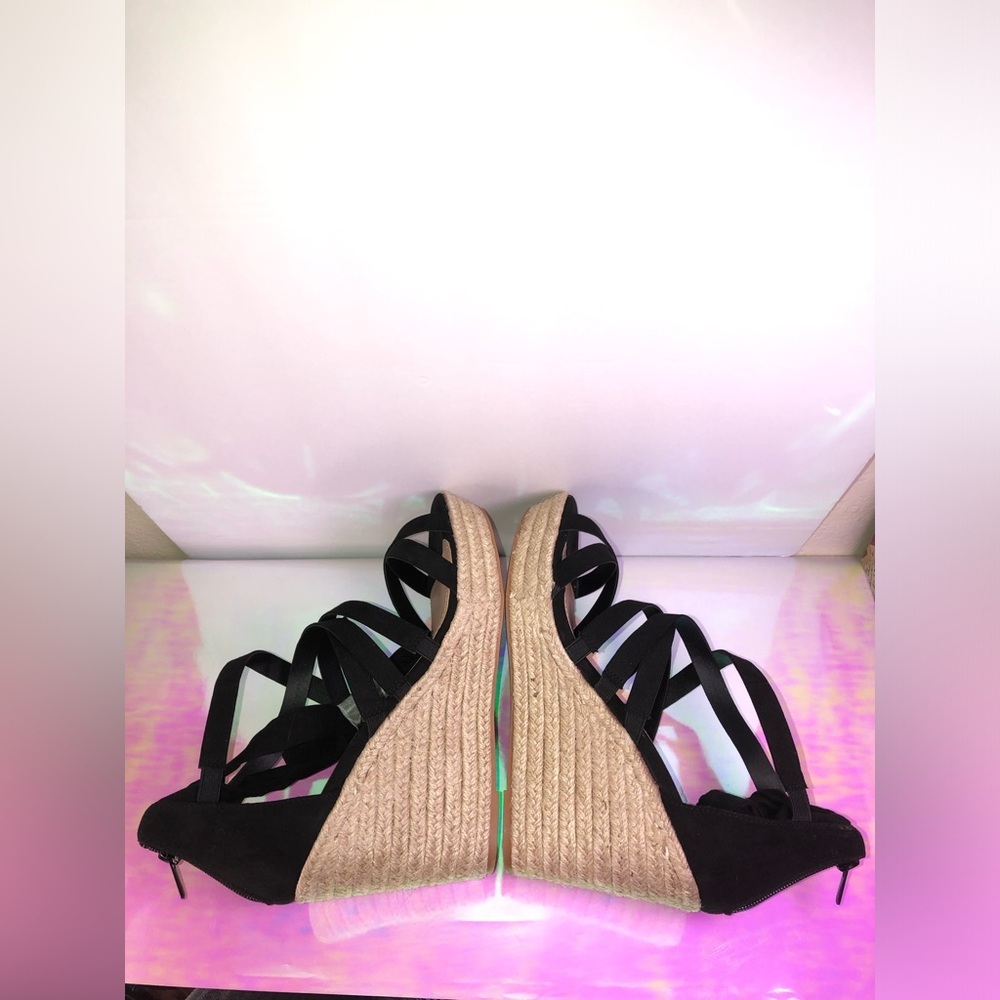 Torrid Black Strappy Wedge Sandals - Picture 9 of 16